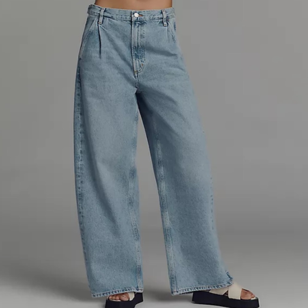 AGOLDE Darsha Pleated High-Rise Barrel Trouser Jeans NWT